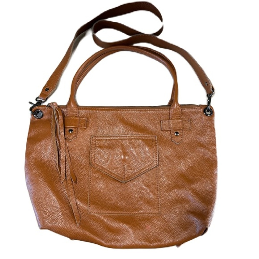 Allison Burns The London Tote Brown Pebbled Leather Convertible Bag Purse READ
